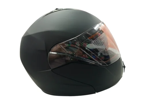 Casco Modular Abatible "Off-Road" Doble Propósito - Negro Mate - Certificado DOT y Doble Visor