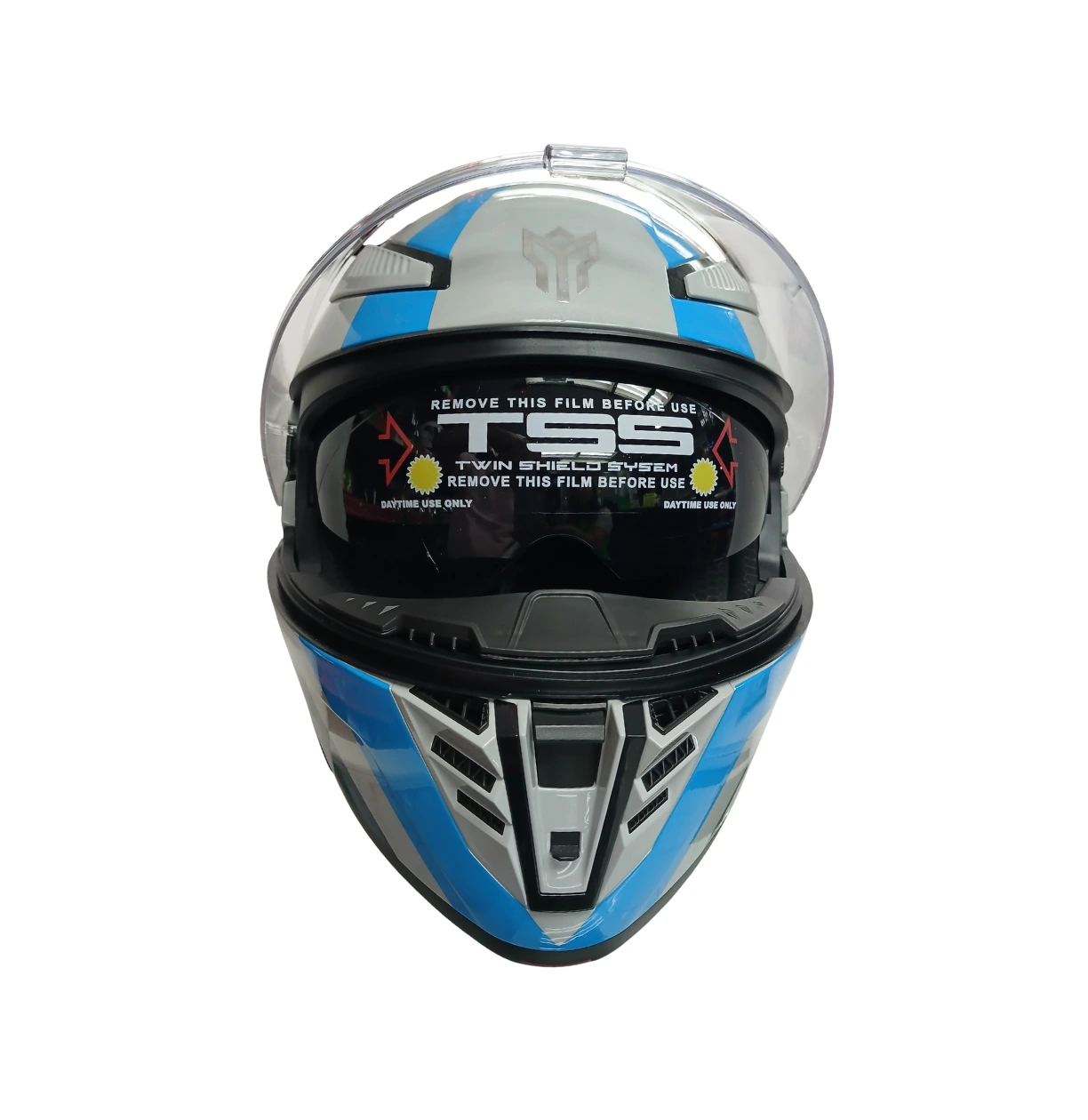 Casco Modular Doble Propósito Molixing Azul Rojo Gris – Doble Visor DOT - Imagen 3