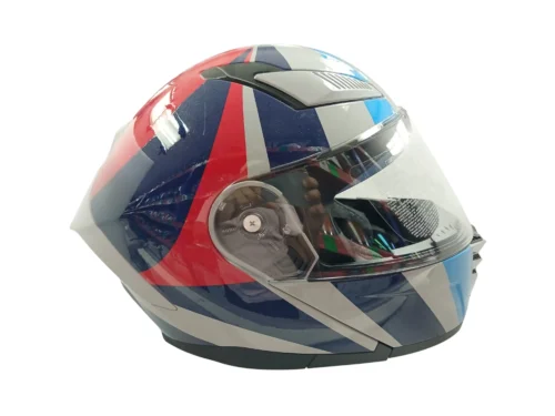 Casco Modular Doble Propósito Molixing Azul Rojo Gris – Doble Visor DOT
