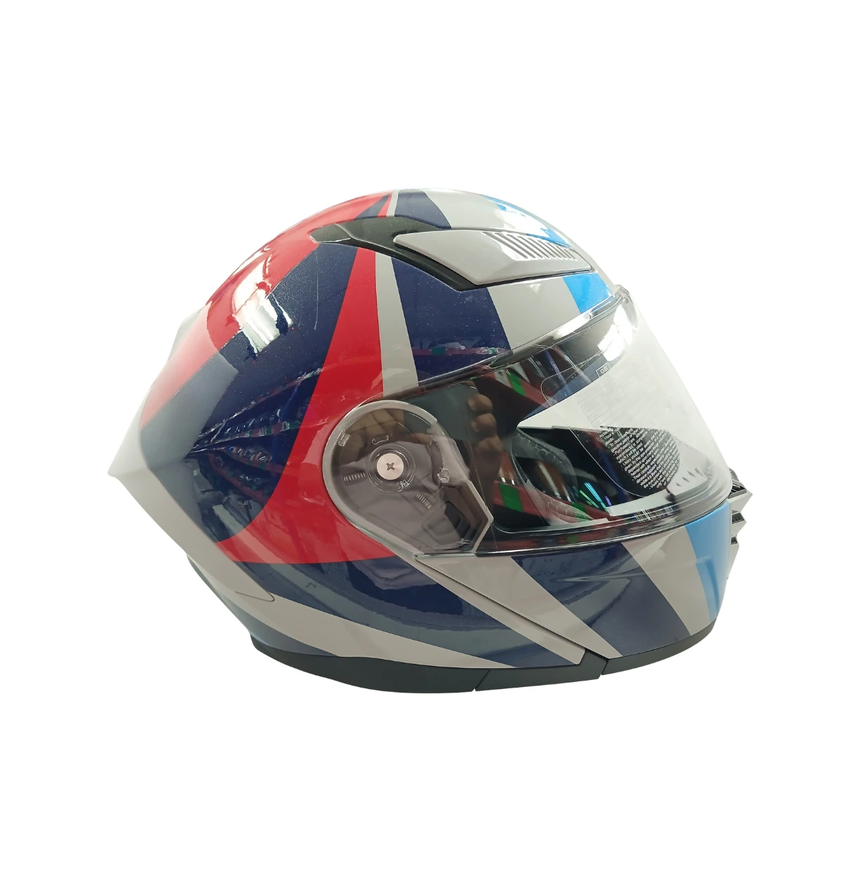 Casco Modular Doble Propósito Molixing Azul Rojo Gris – Doble Visor DOT