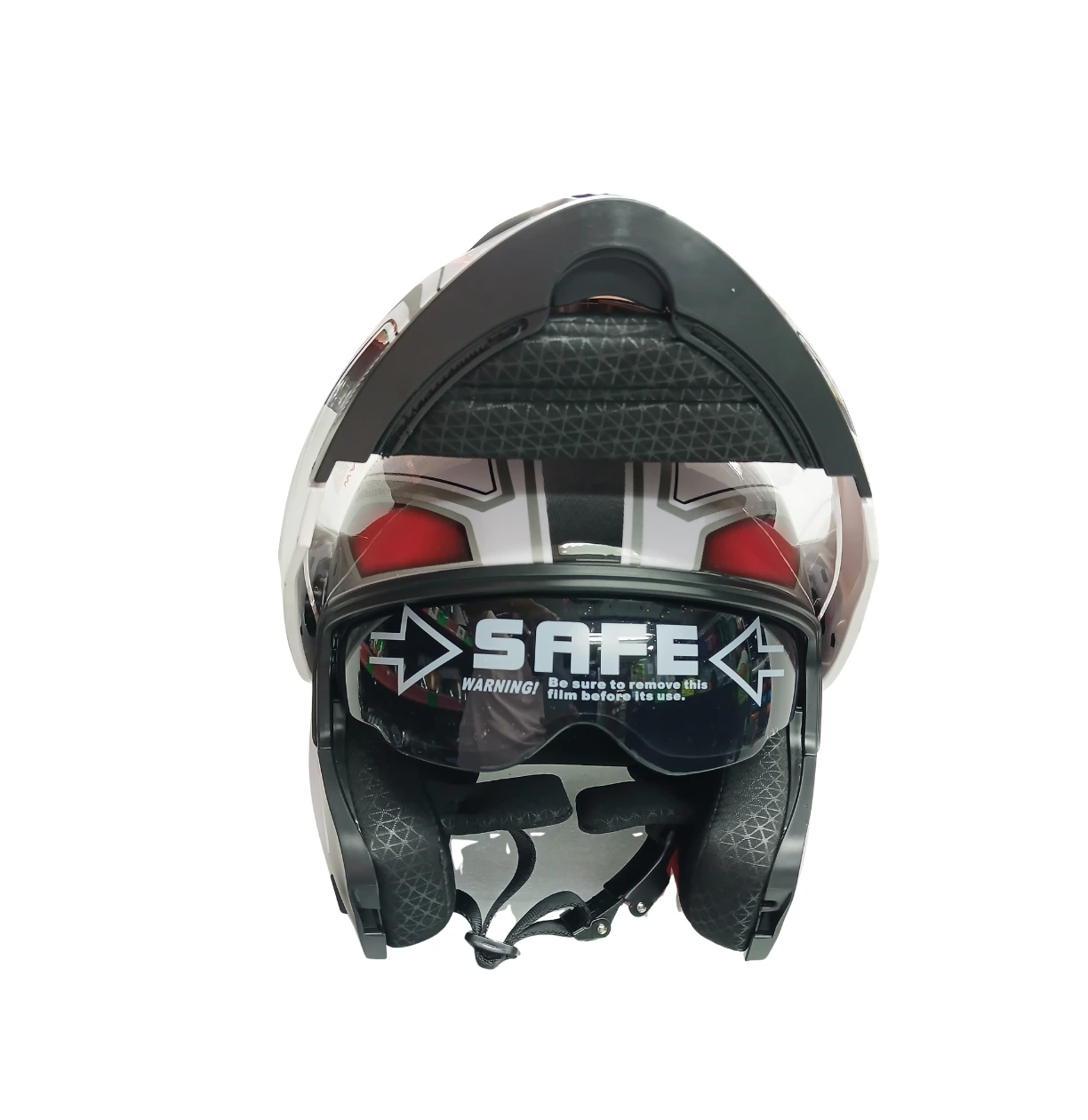 Casco Modular Doble Propósito Blanco con Gris y Negro – Doble Visor DOT - Imagen 3