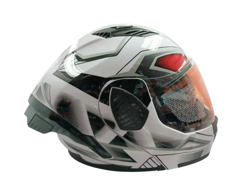 Casco Modular Doble Propósito Blanco con Gris y Negro – Doble Visor DOT