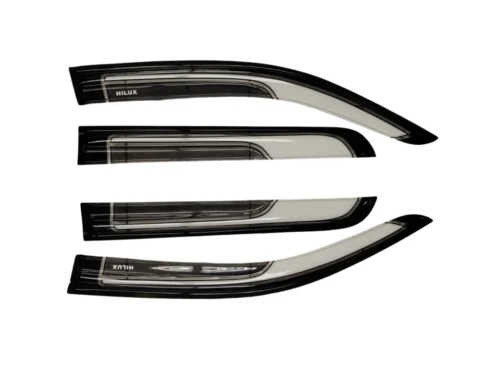 Viseras / Botaguas con Filo Gris Plateado para Toyota Hilux Vigo (2005-2015) - Doble Cabina