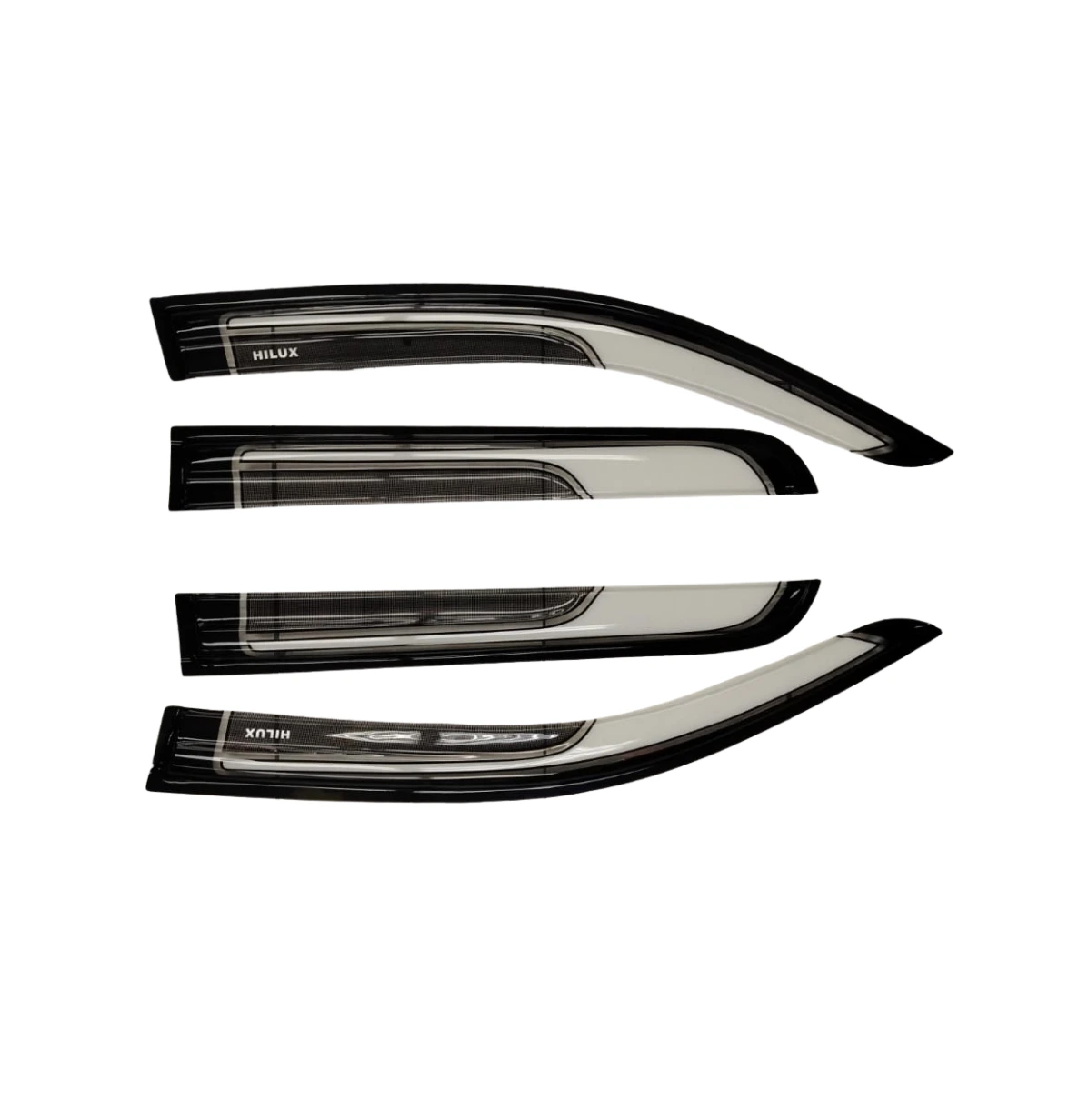 Viseras / Botaguas con Filo Gris Plateado para Toyota Hilux Vigo (2005-2015) - Doble Cabina